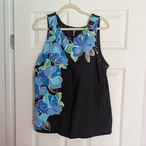 Lands' End Tankini 20WL And Black Swim Shorts 20W